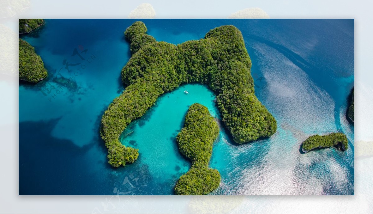 u琉菲律宾海洋岛屿俯视湖居