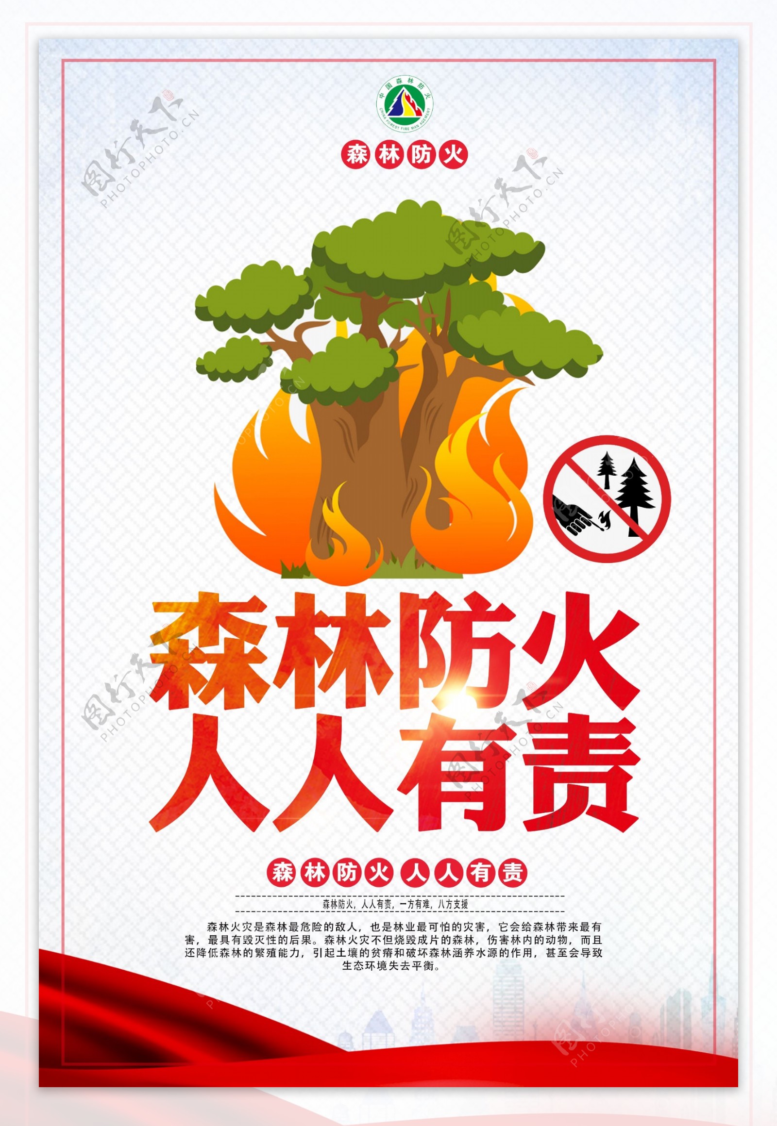 森林防火人人有责公益宣传海报