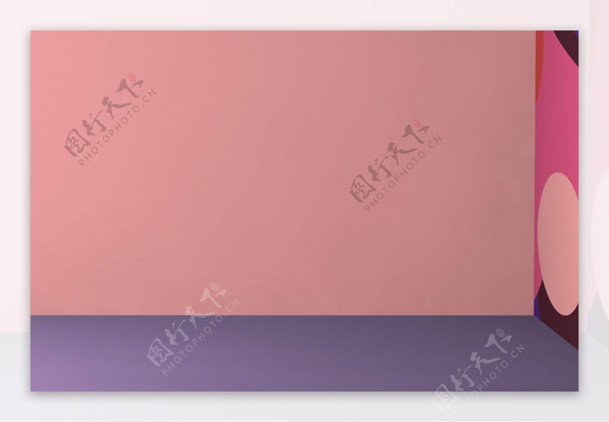 立体空间粉色展台海报素材