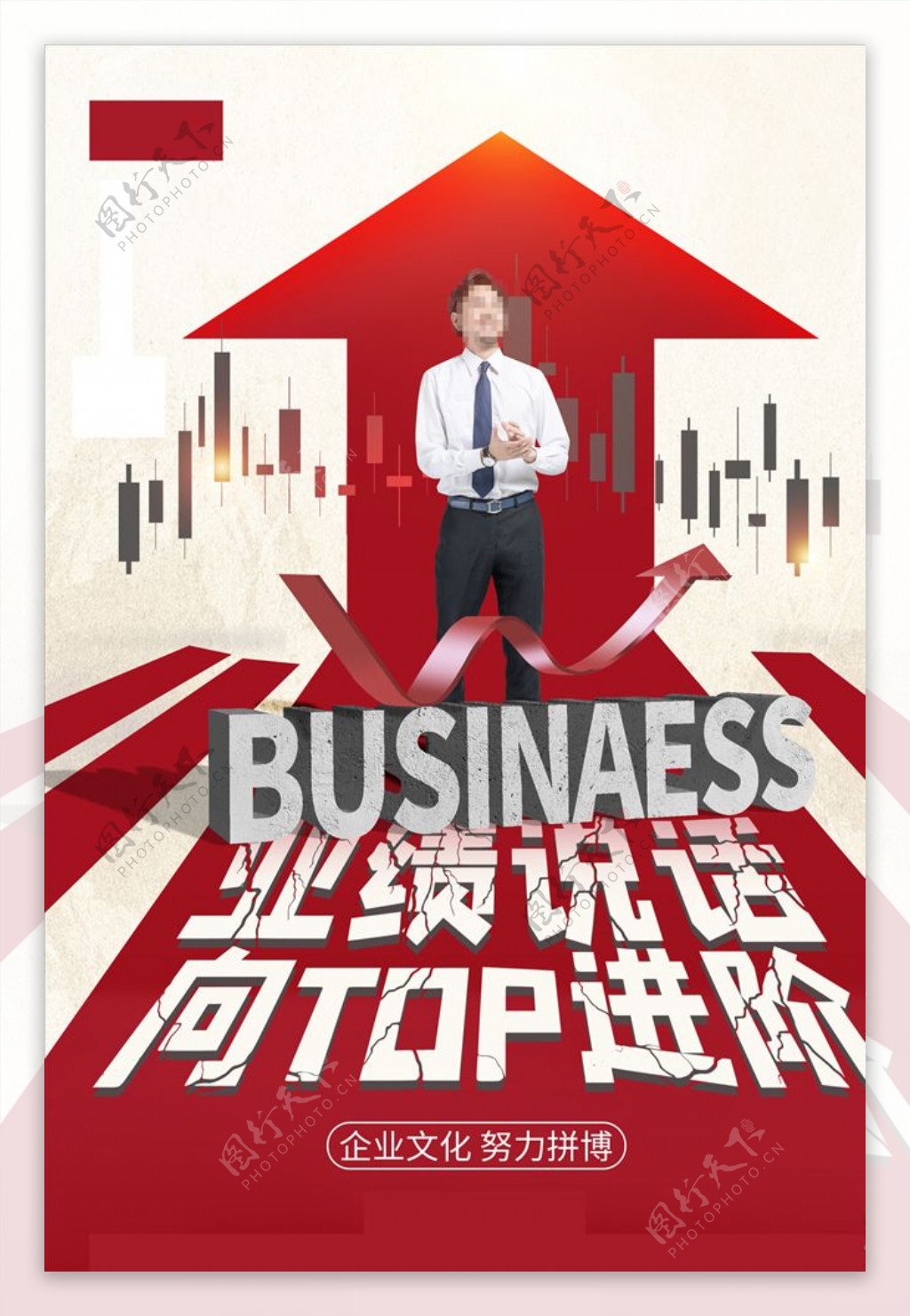 业绩企业文化墙贴宣传海报