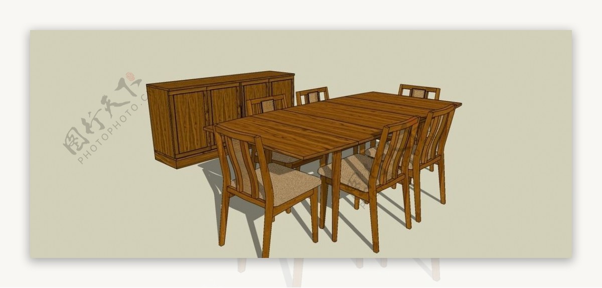 木质桌椅柜子skp模型