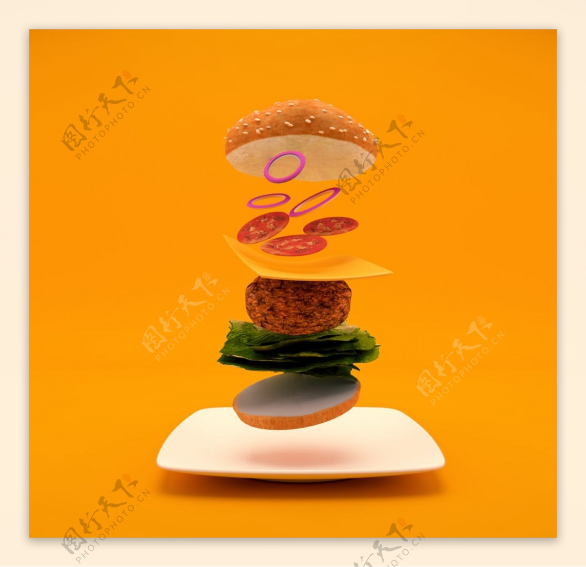 汉堡薯条美食零食海报素材