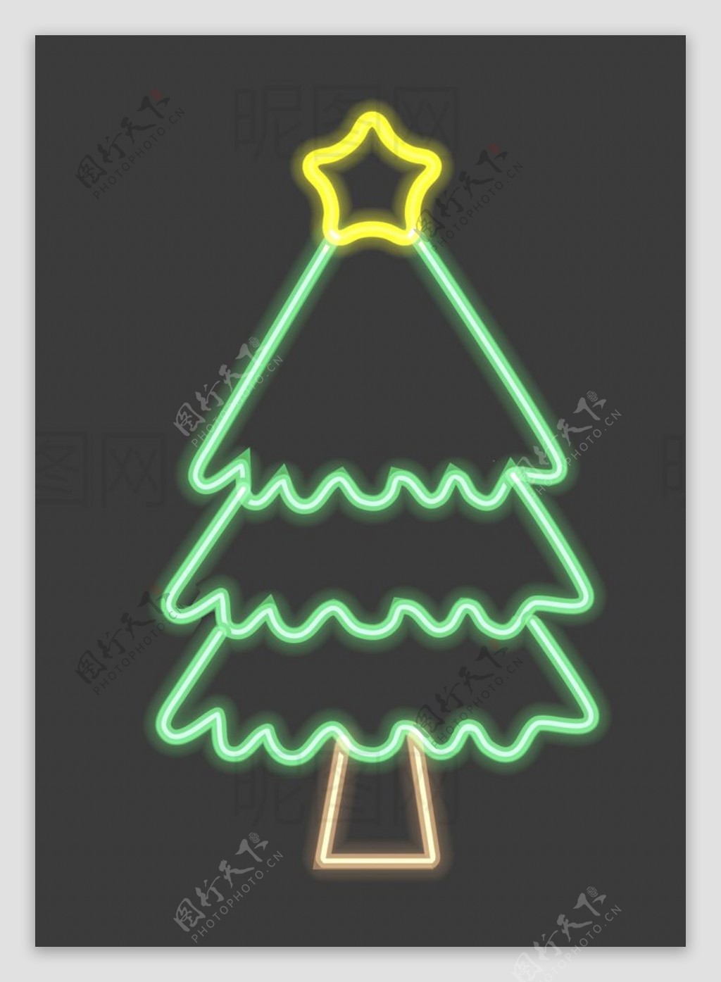 霓虹灯圣诞树图片