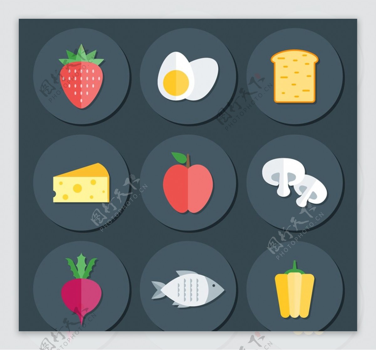 圆形食物图标图片