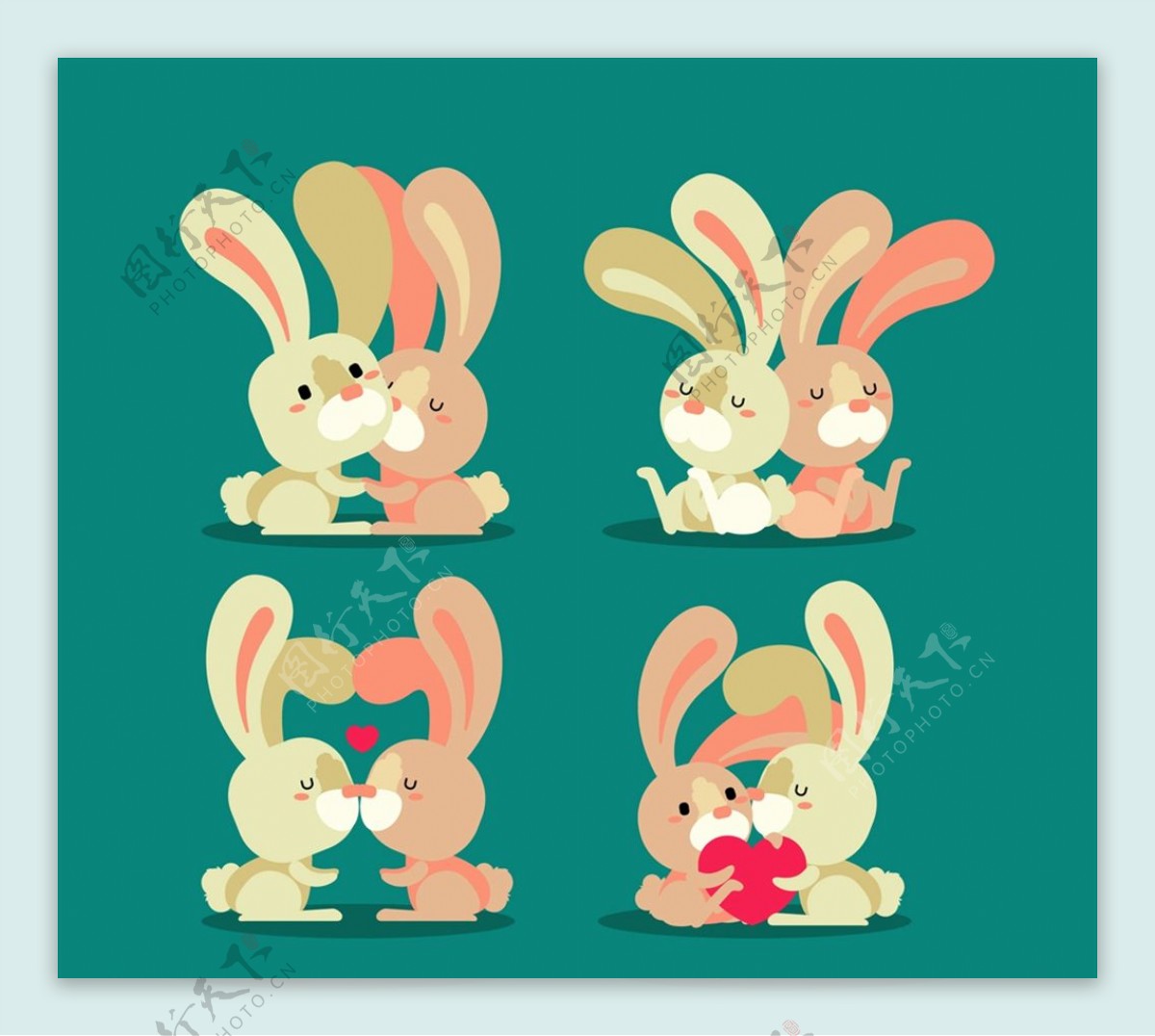 创意情侣兔子图片