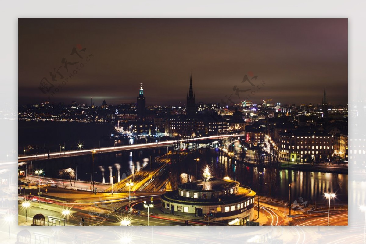 城市夜景高架图片