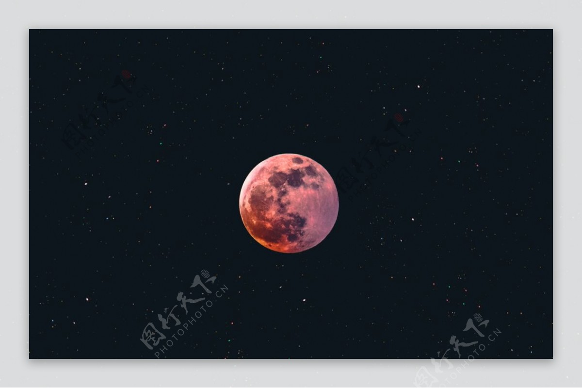 红色月亮月光月球明月图片