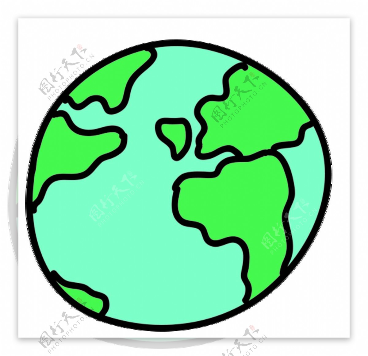 卡通手绘地球图标图片