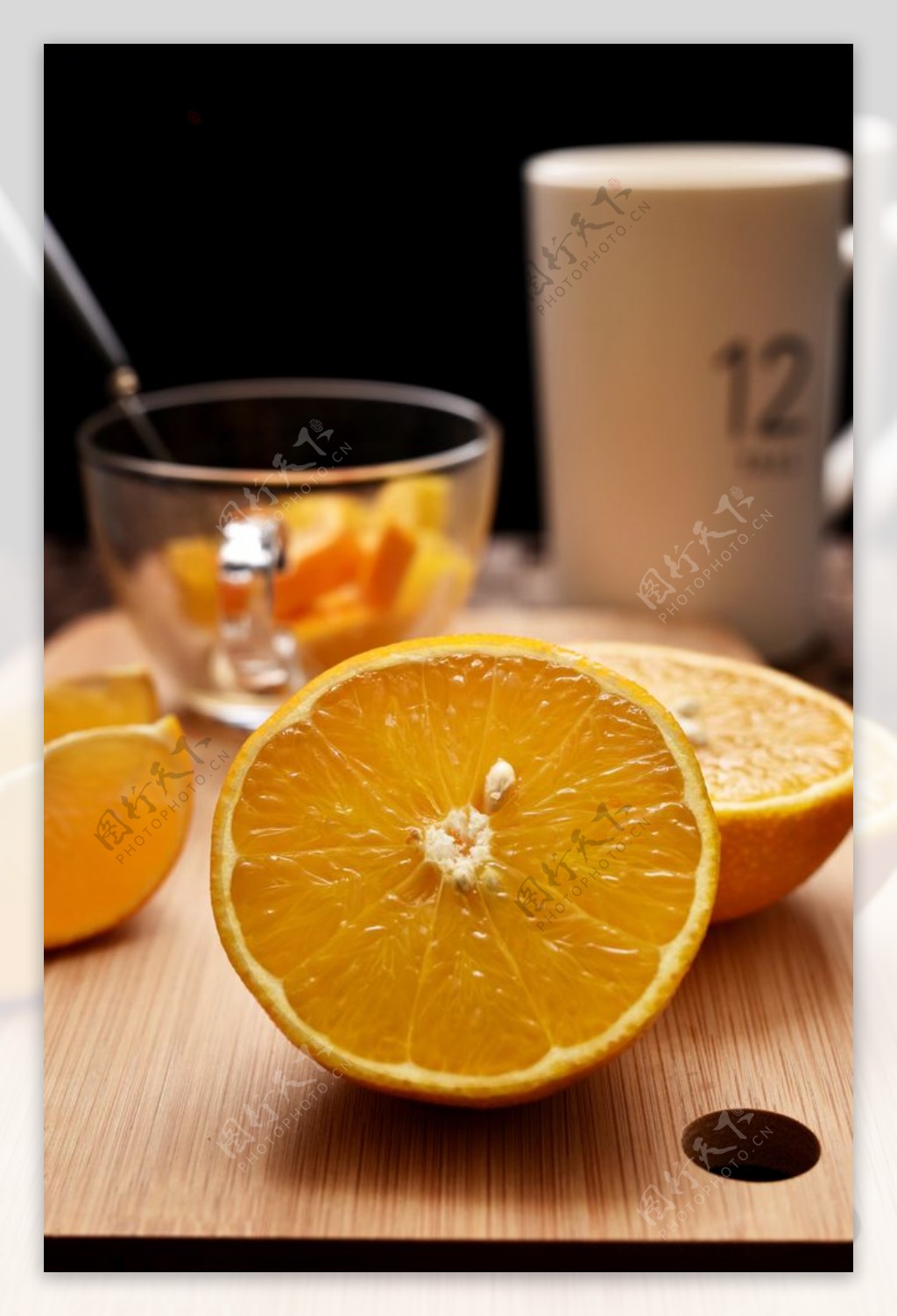 鲜橙水果果实背景海报素材图片