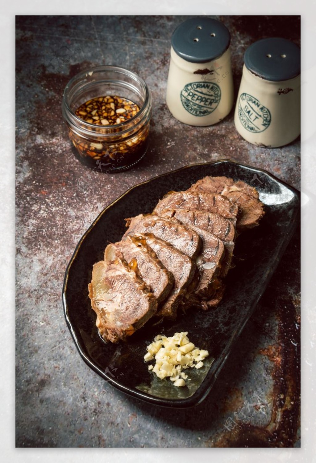 酱牛肉美食食材背景海报素材图片