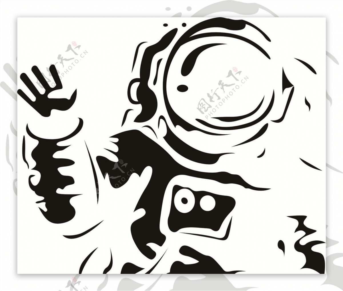 宇航员黑白效果图片