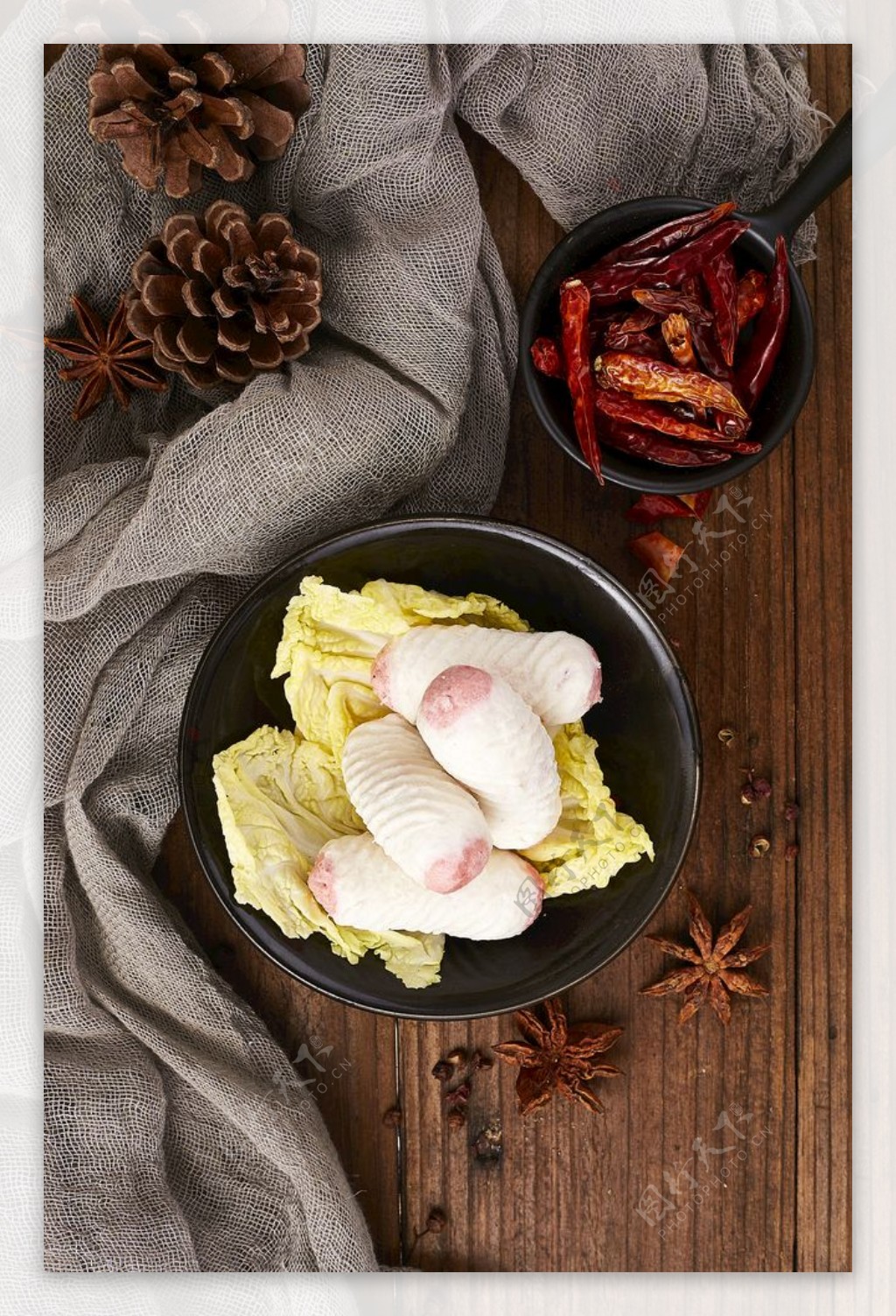 白菜火锅食物食材海报素材图片