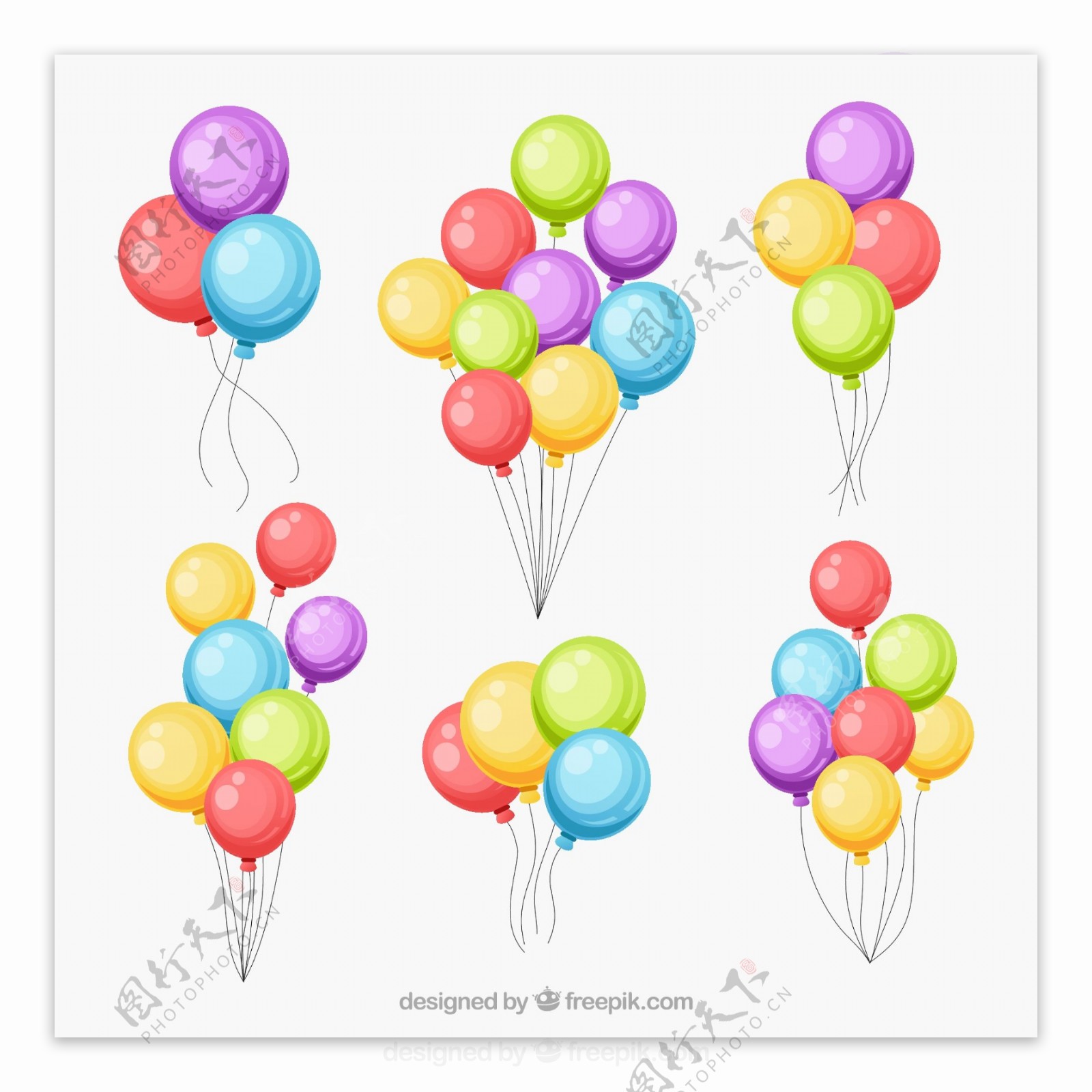 彩色气球束图片