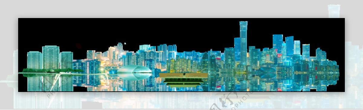北京中轴地产彩色城市都市建筑群图片