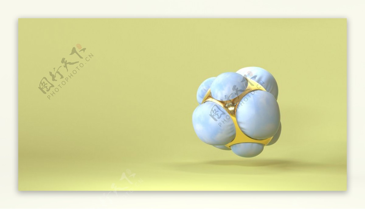 彩色几何球体抽象背景图片