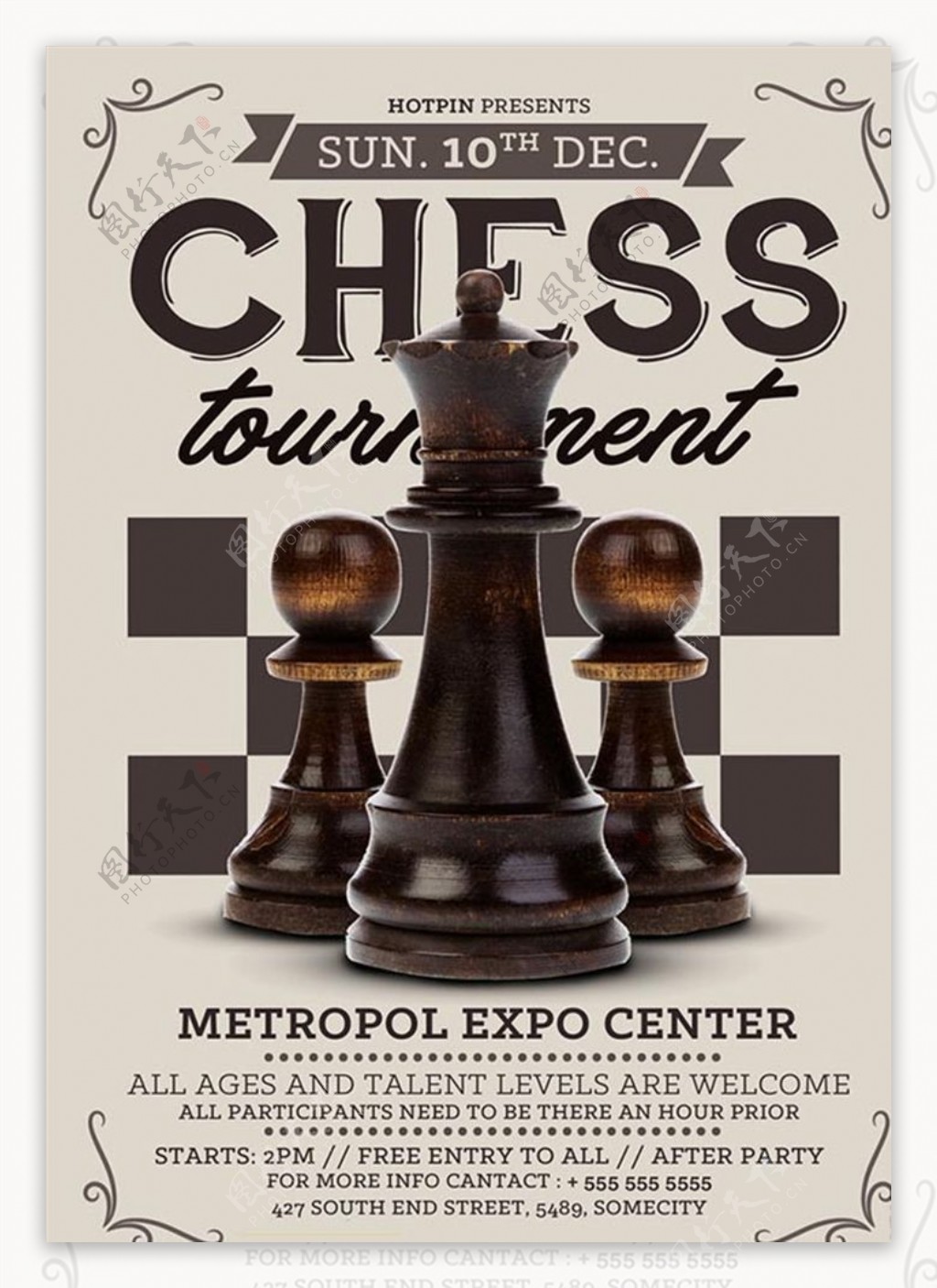 国际象棋比赛海报图片