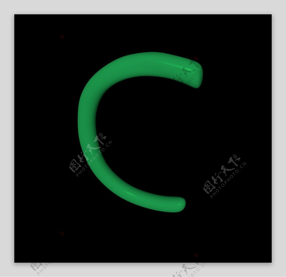 C4D翡翠字母C图片