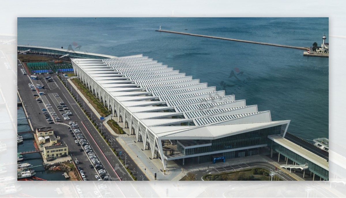 港口码头物流建筑背景海报素材图片