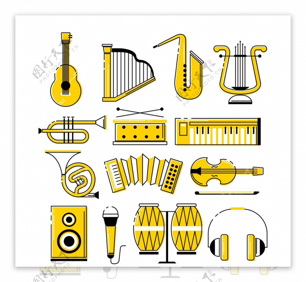 黄色乐器图片