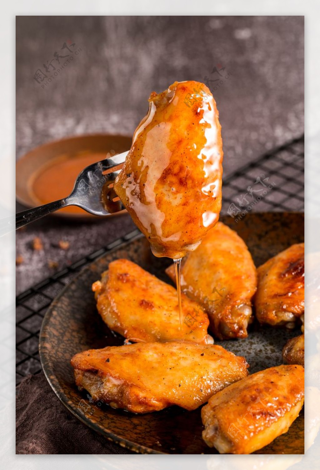 红烧鸡翅美食食材背景海报素材图片