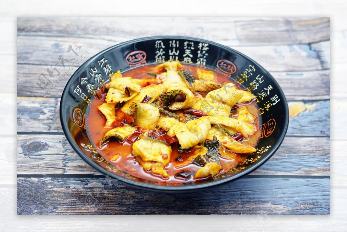 麻辣酸菜鱼美食食材背景海报素材图片