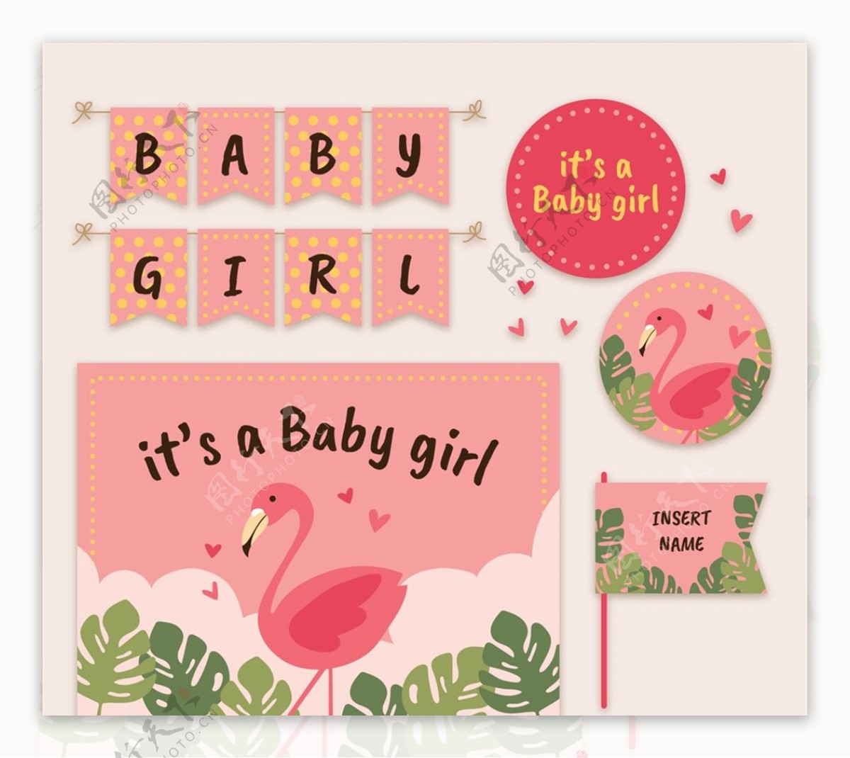 粉色迎婴装饰物图片