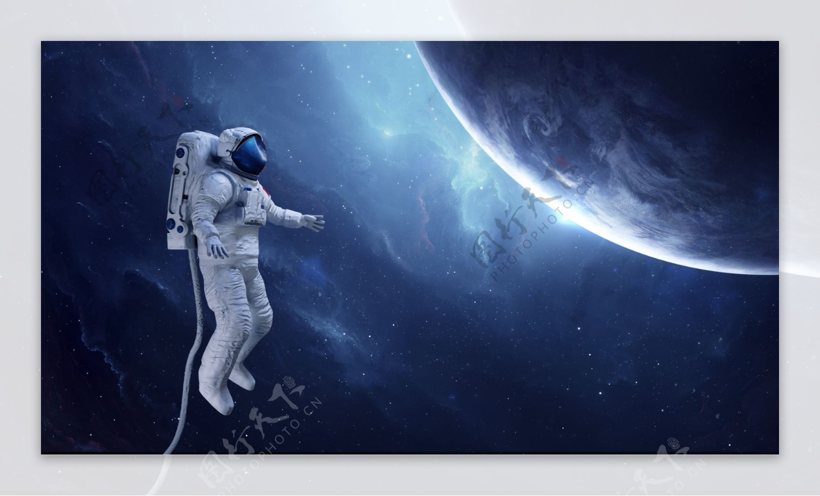 宇航员星球插画卡通背景海报素材图片