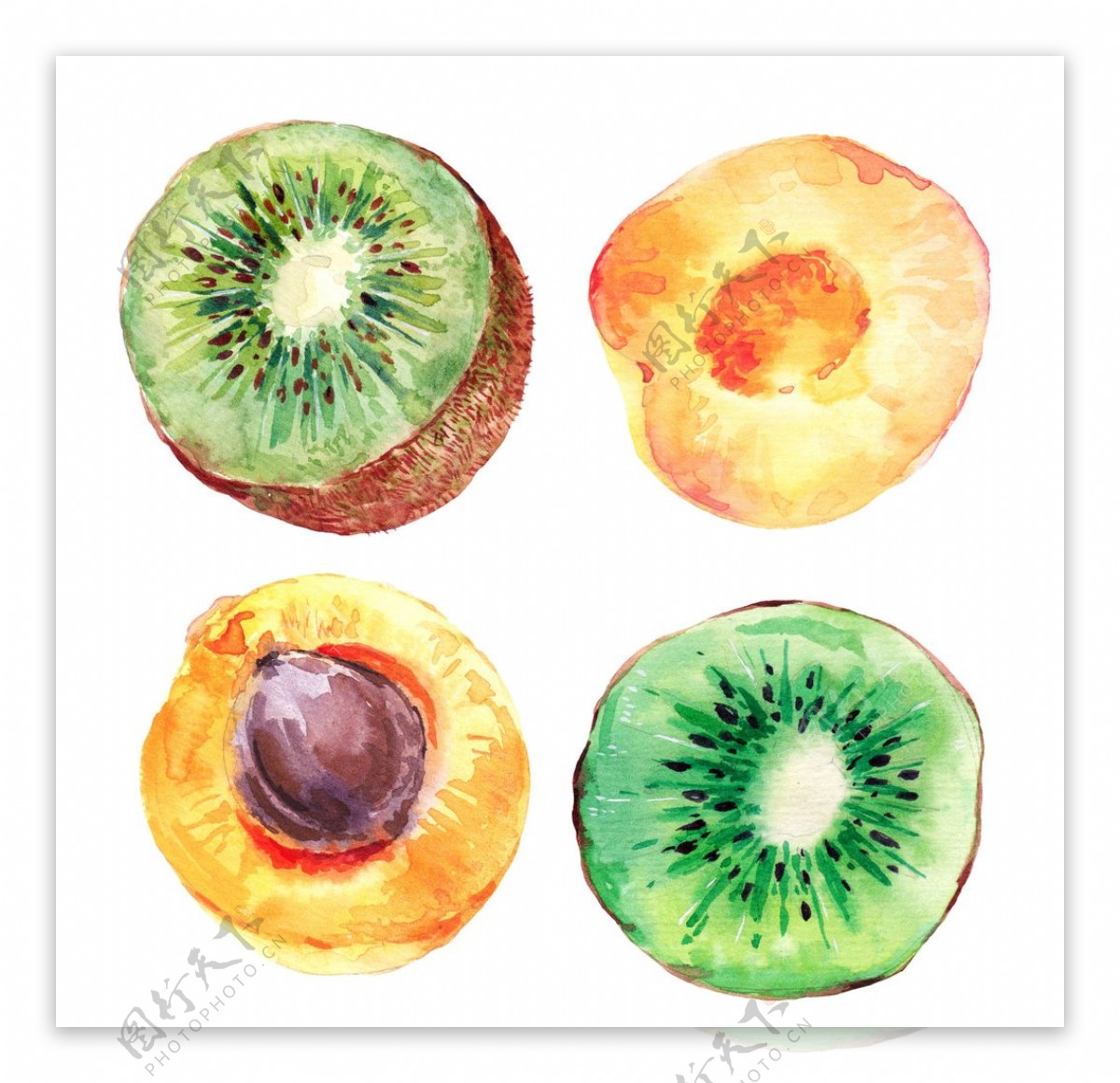 水彩彩绘水果png素材图片