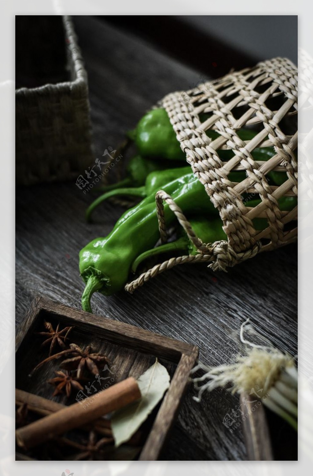 青椒蔬菜配菜背景海报素材图片