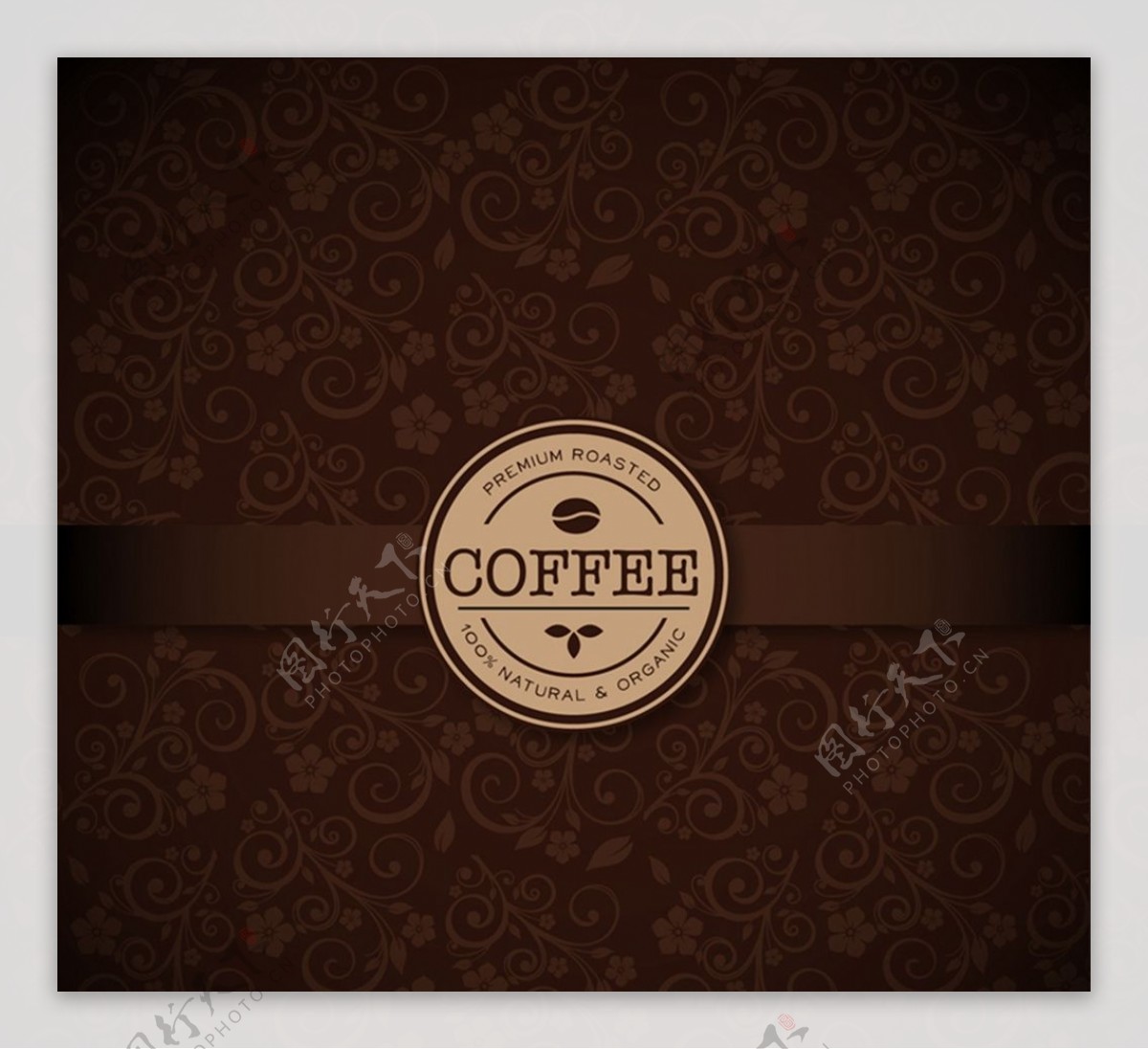 精美花纹咖啡背景图片