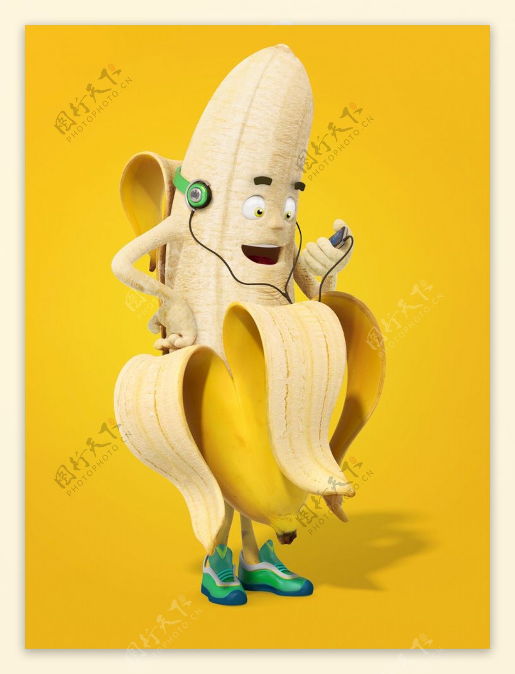听歌的香蕉图片