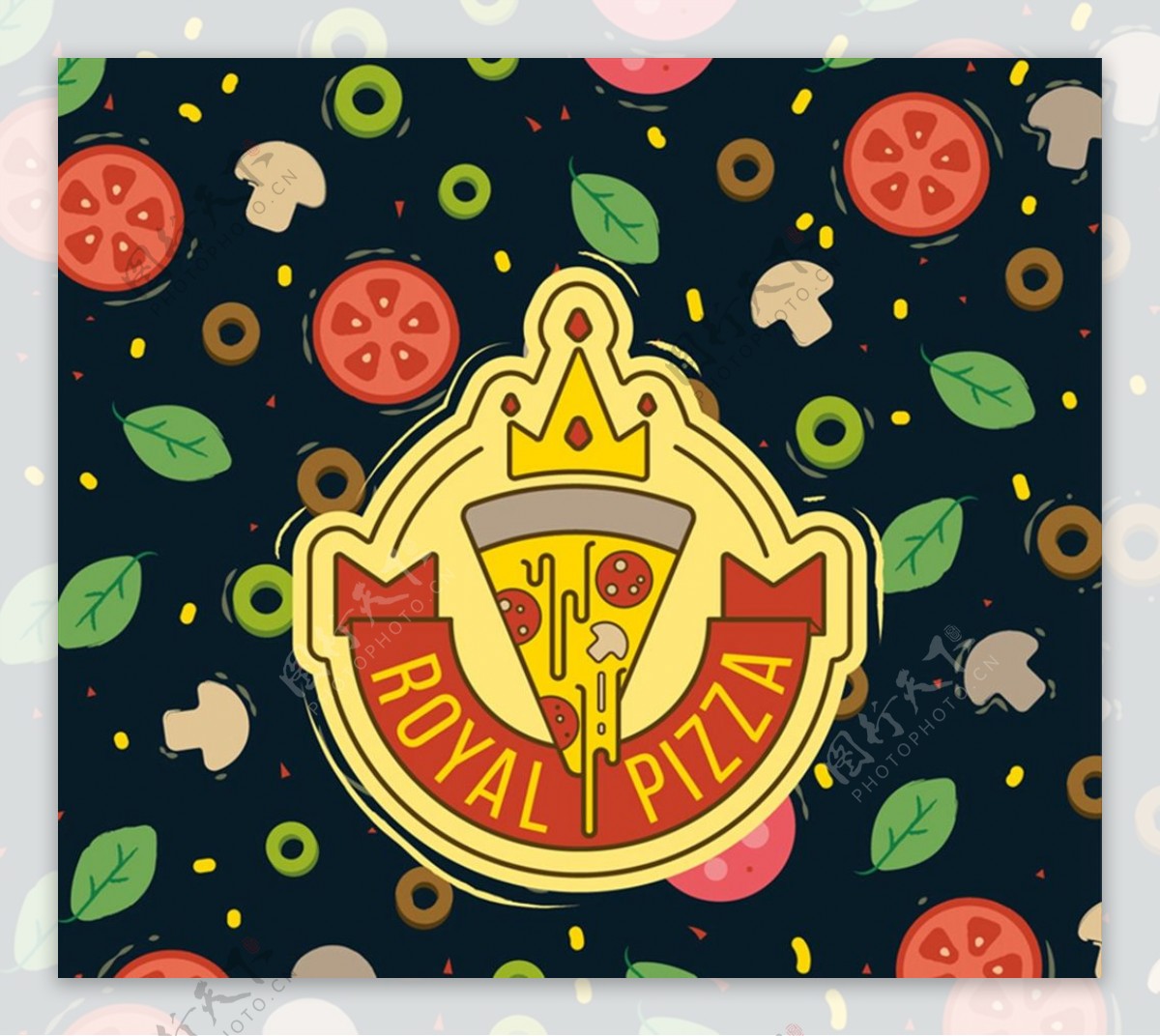 披萨标签背景图片