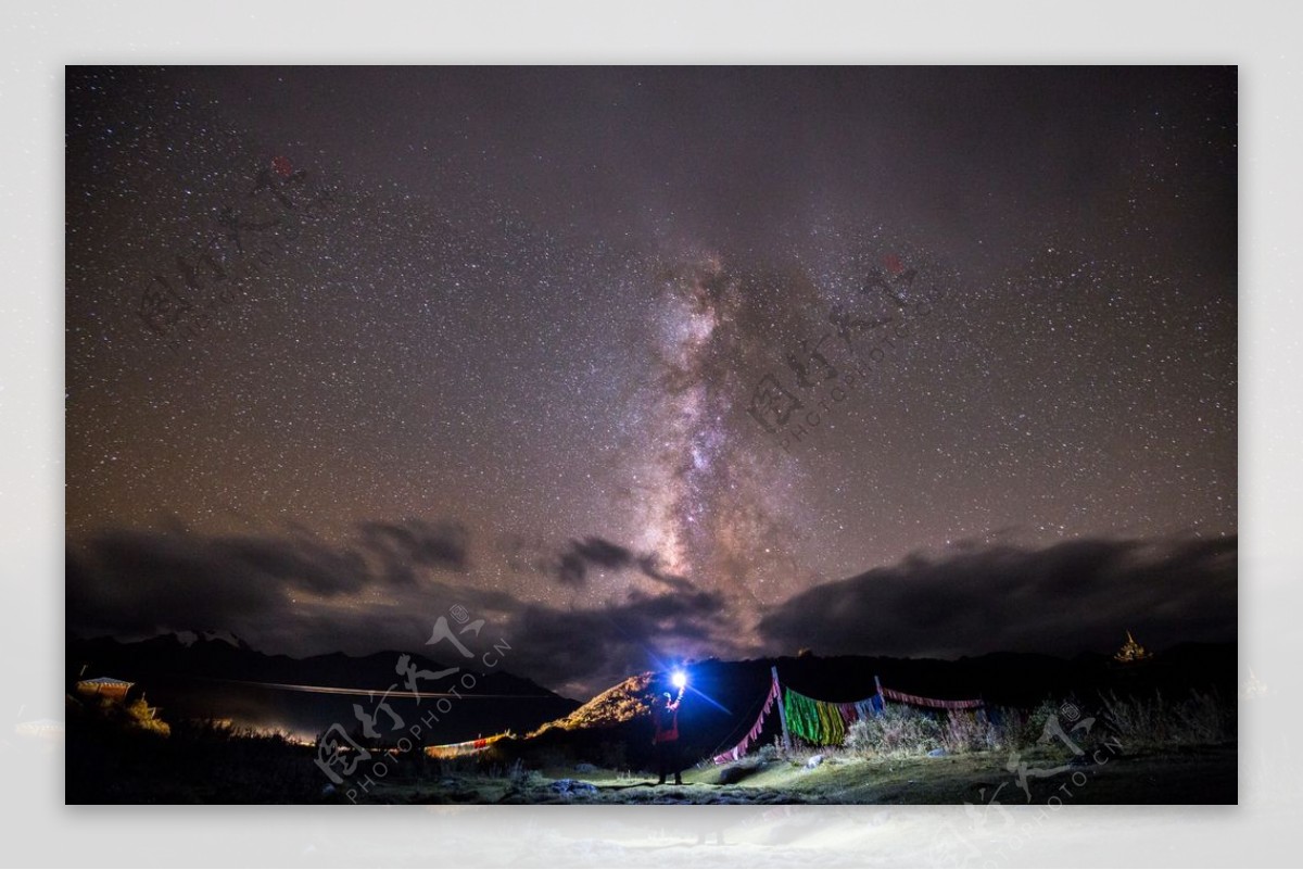 星空户外旅游背景海报素材图片