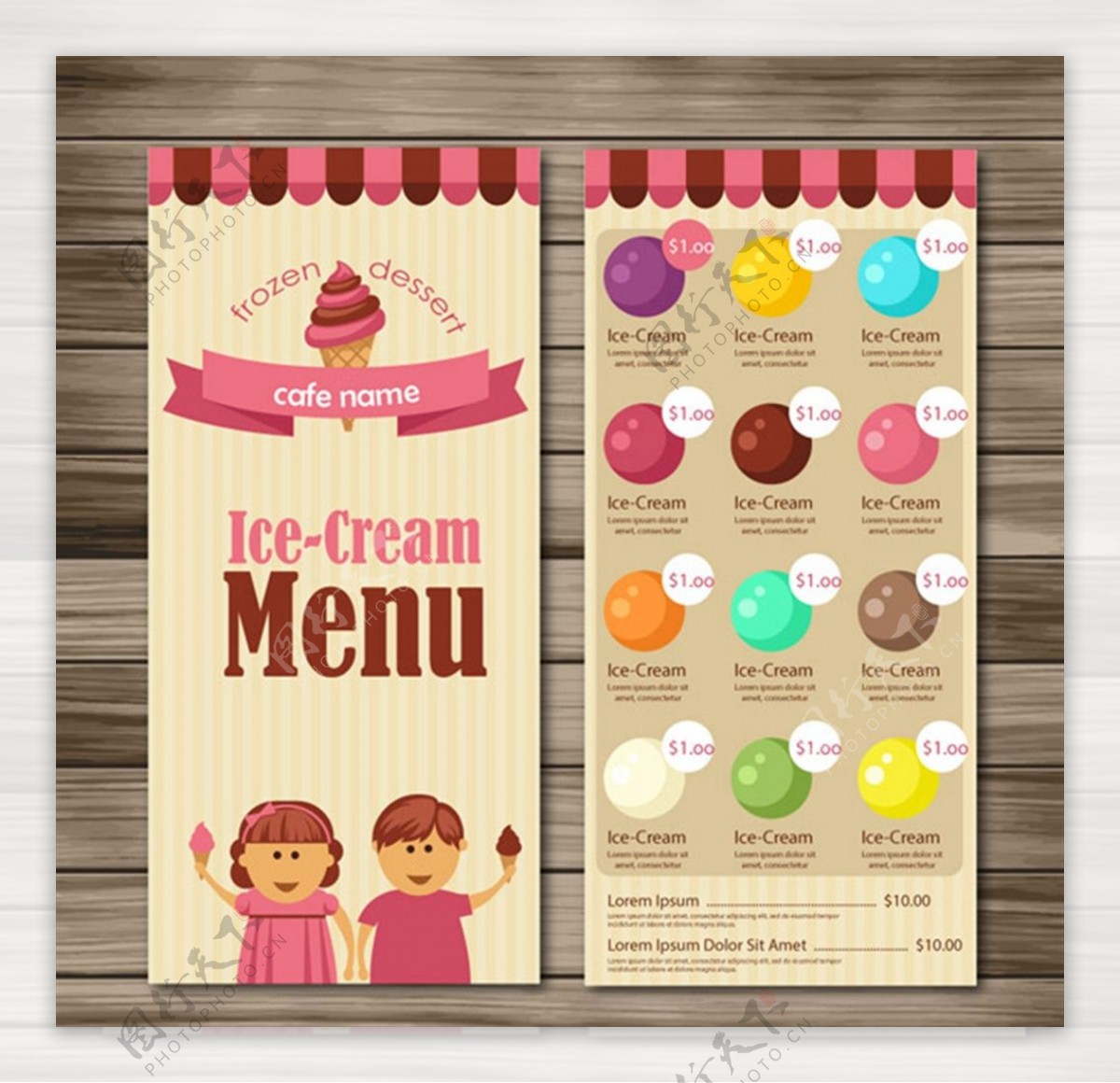 冰淇淋菜单图片素材-编号01623030-图行天下