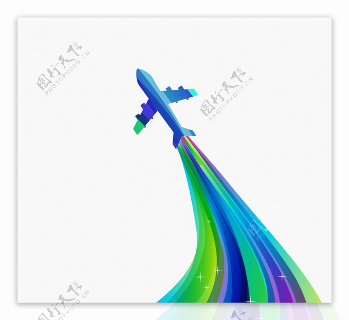 飞机和彩色轨迹图片