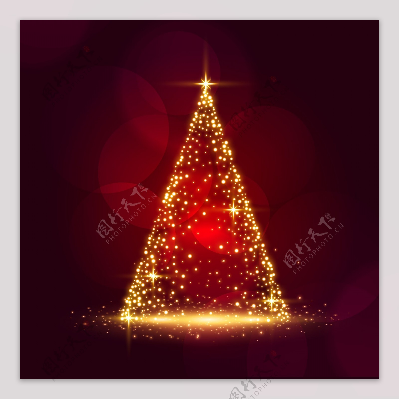 圣诞树光效特效元素图片