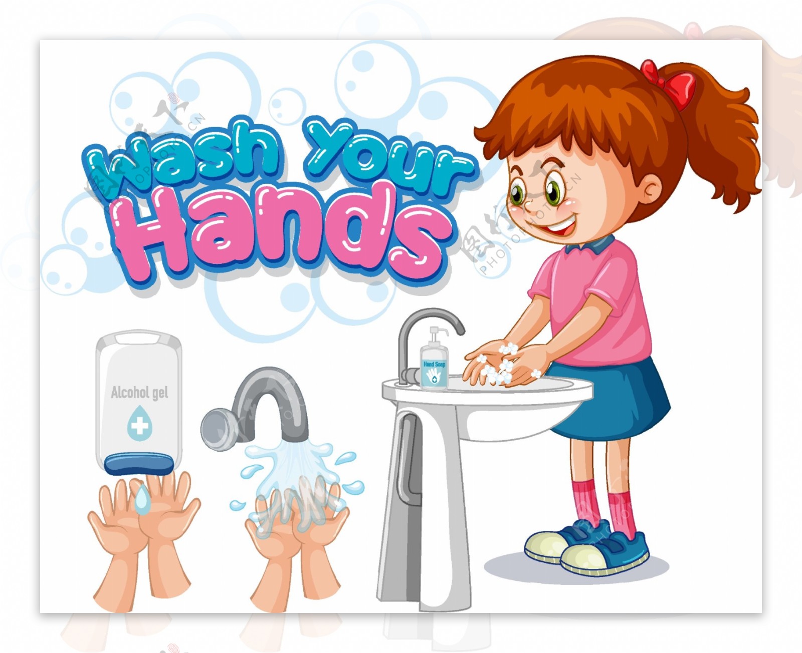 洗手的孩子图片素材-编号07909578-图行天下