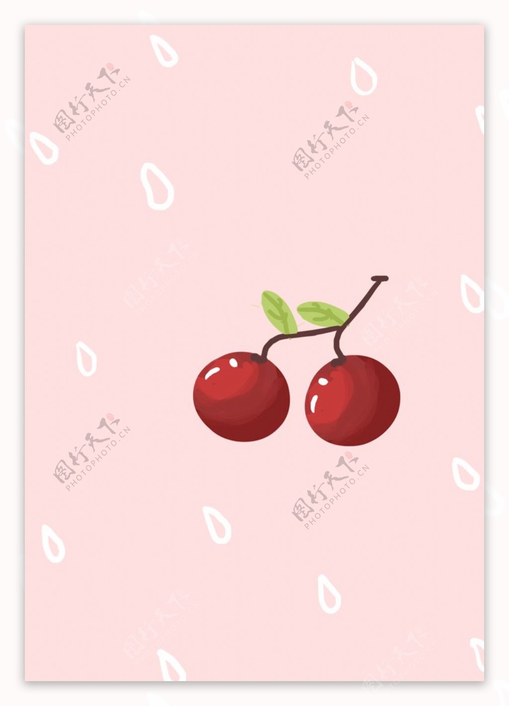 原创美食水果小樱桃插画图片