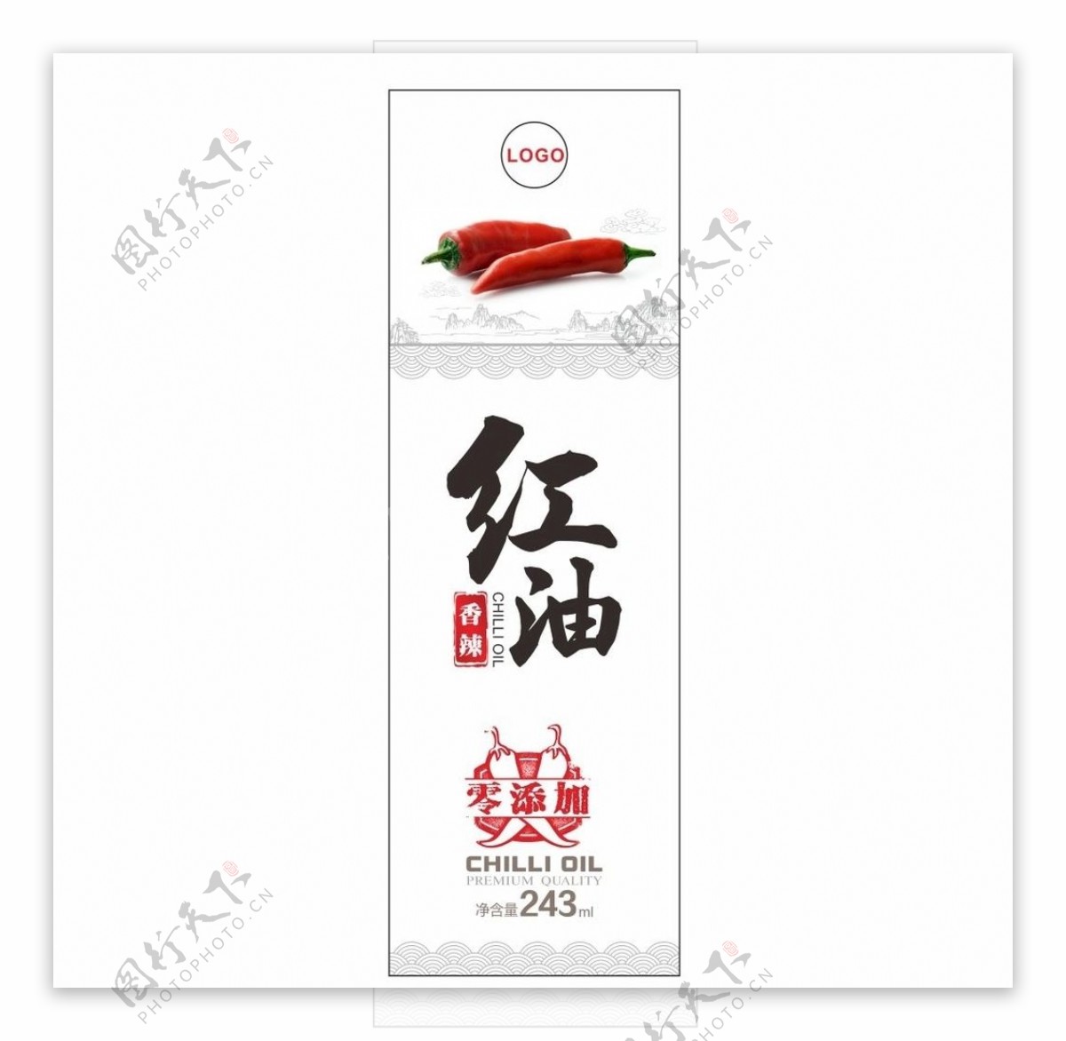 辣椒油标签图片