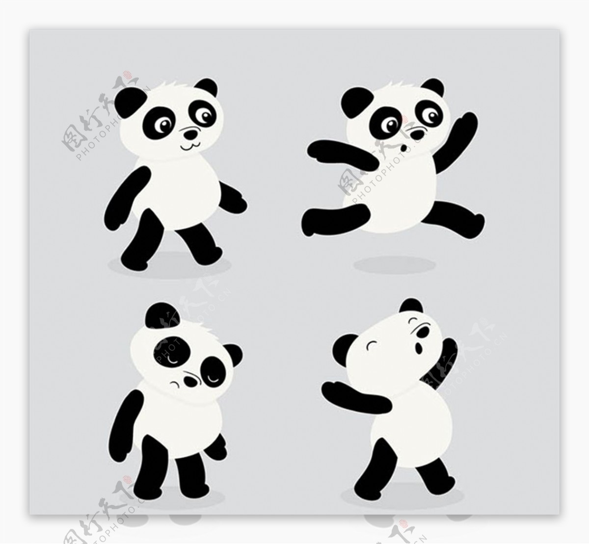 卡通熊猫矢量图图片