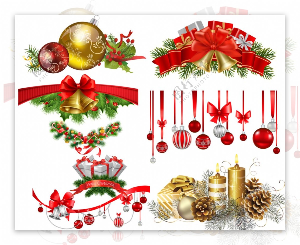 圣诞树装饰礼品盒素材图片