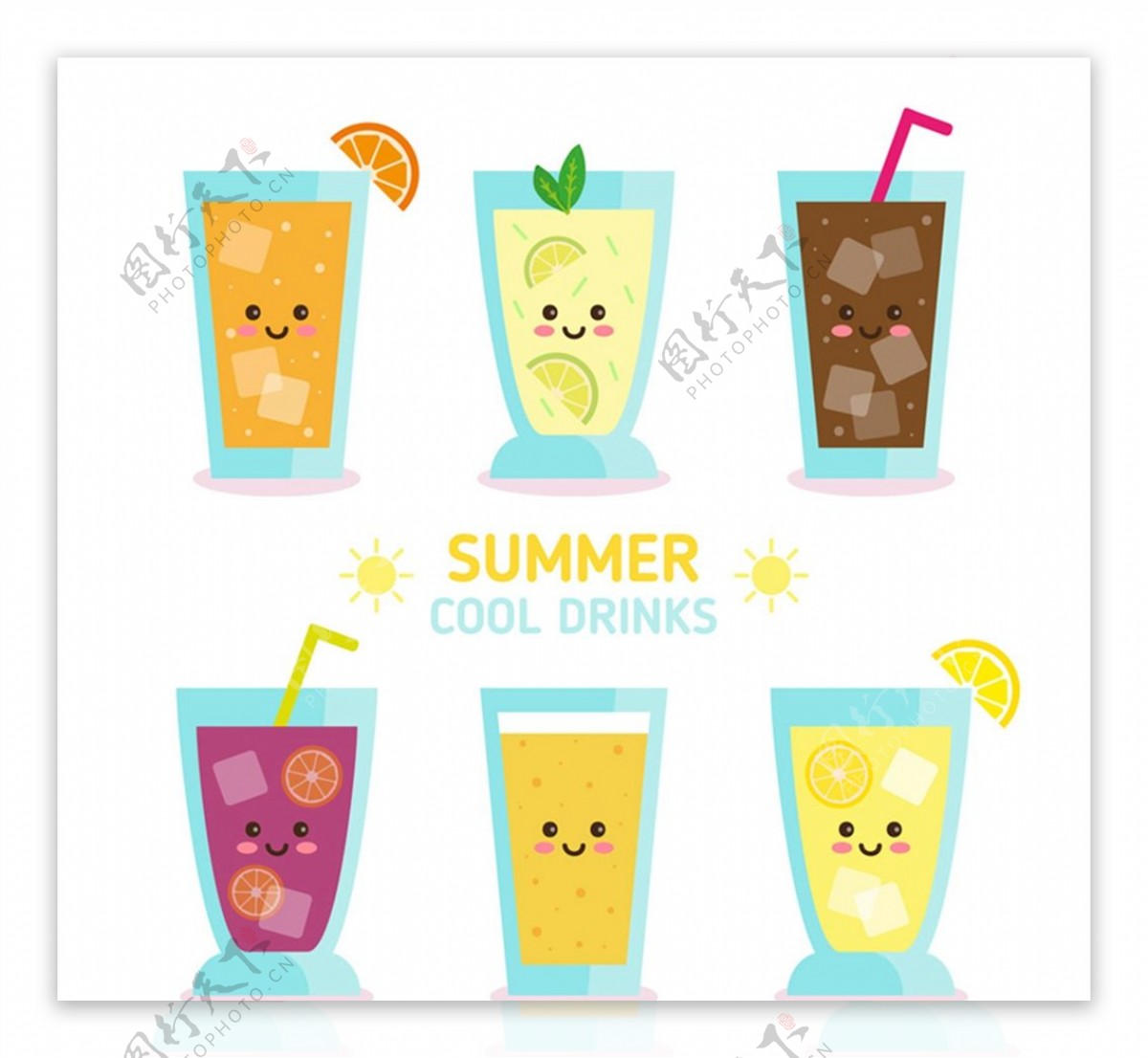 夏季饮品表情图片