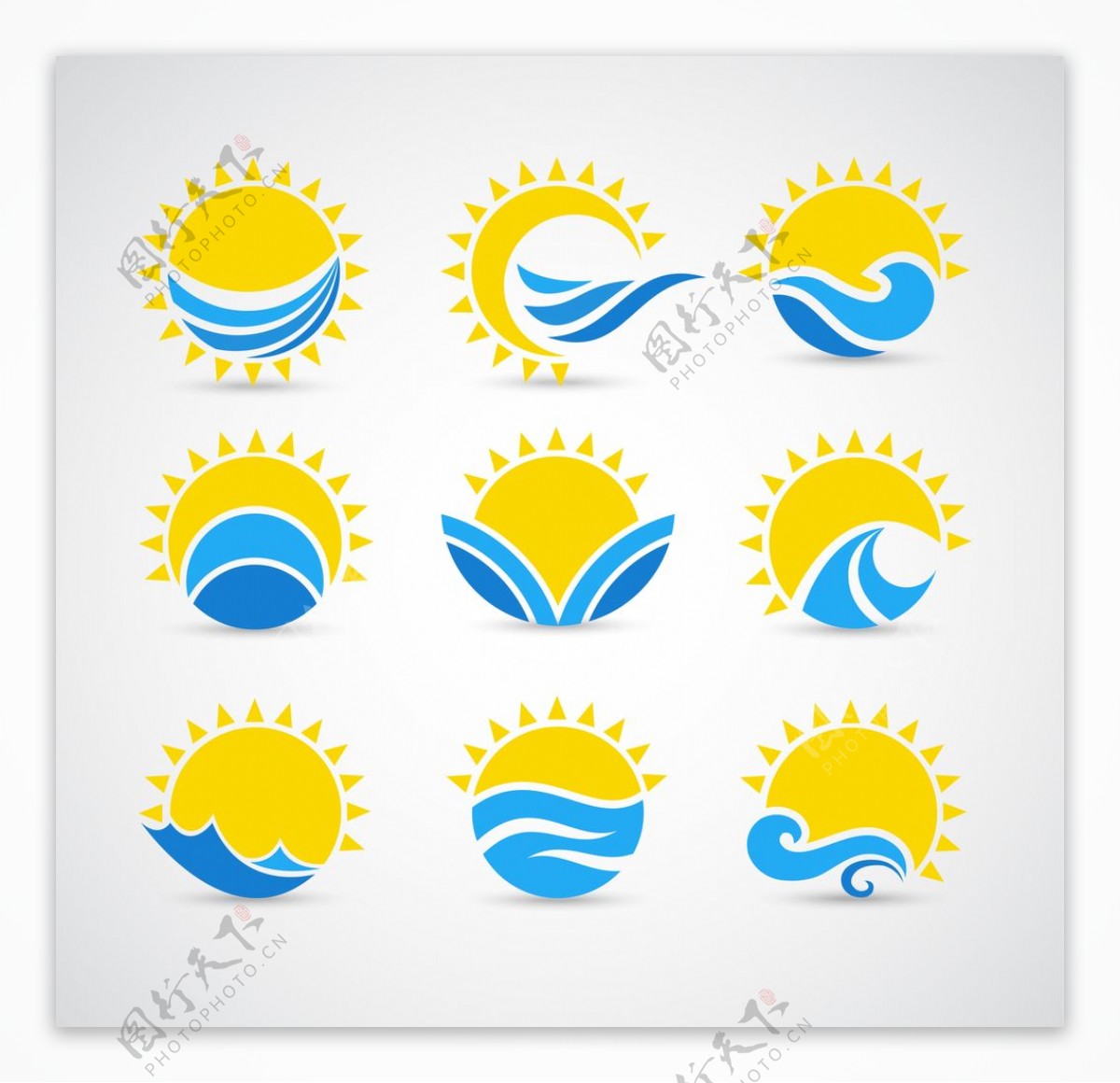 海浪太阳图片