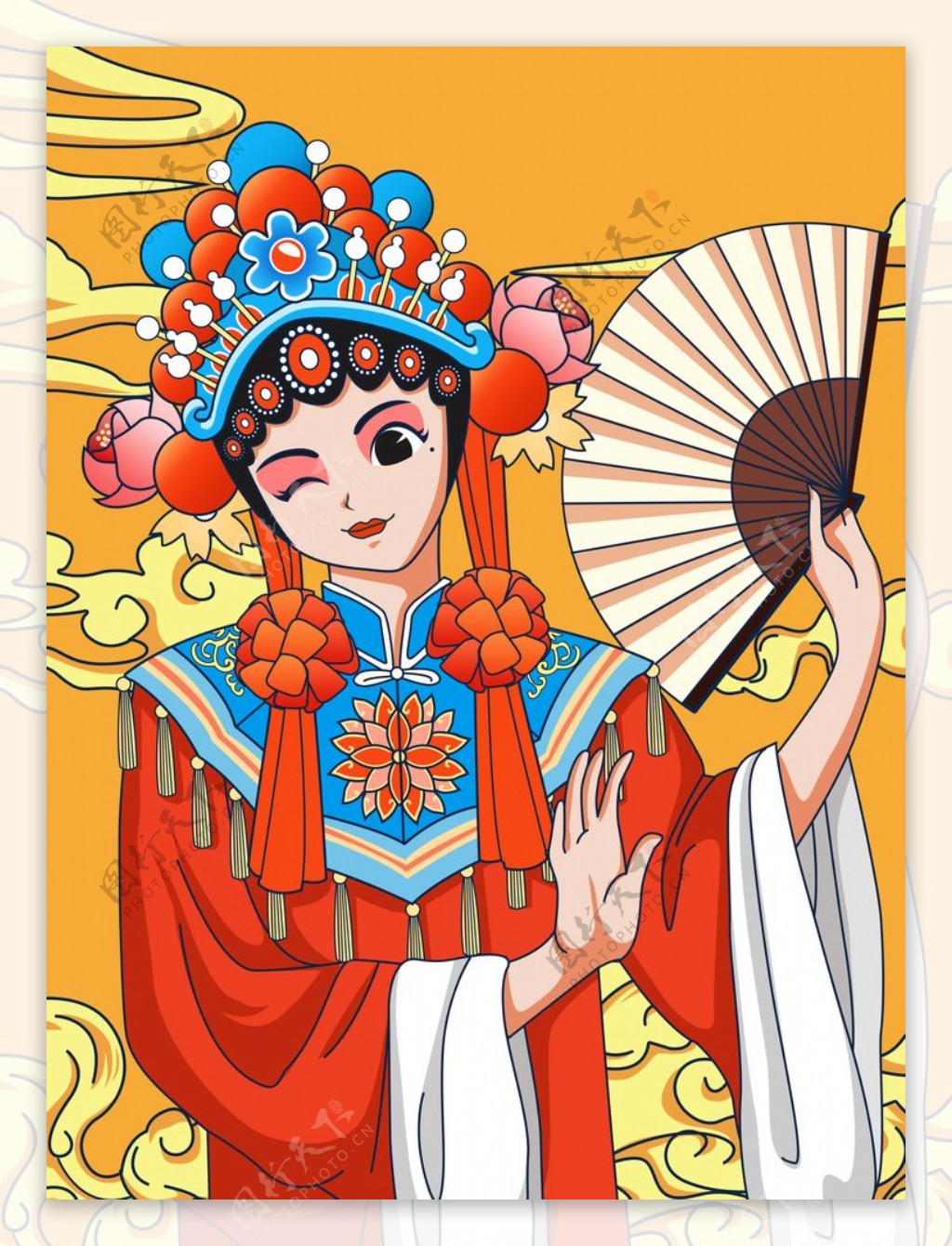 京剧文化插画图片