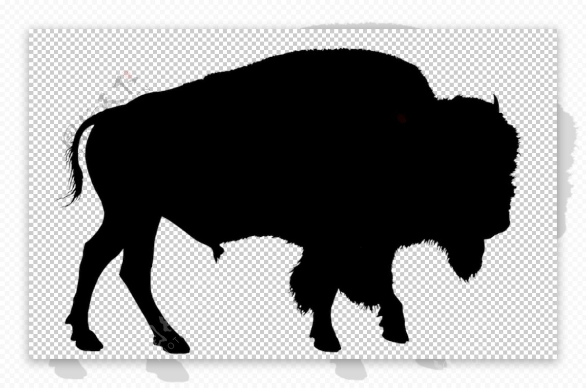 牛剪影图片