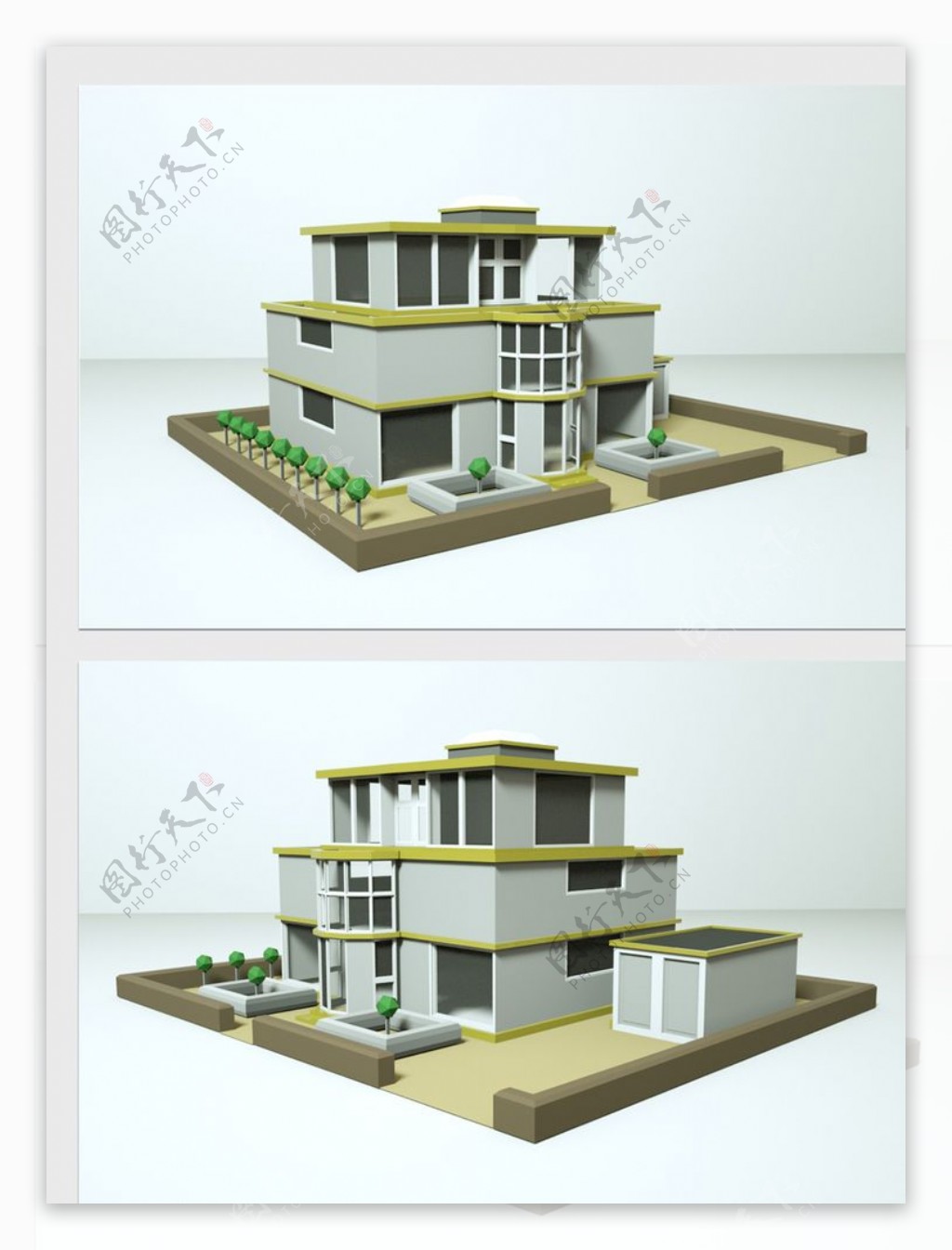 家庭别墅模型图片
