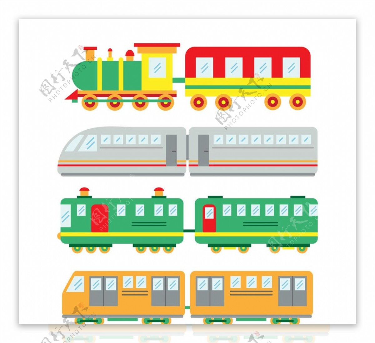 彩色火车设计图片