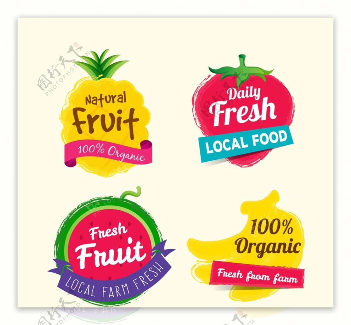 有机水果标签图片