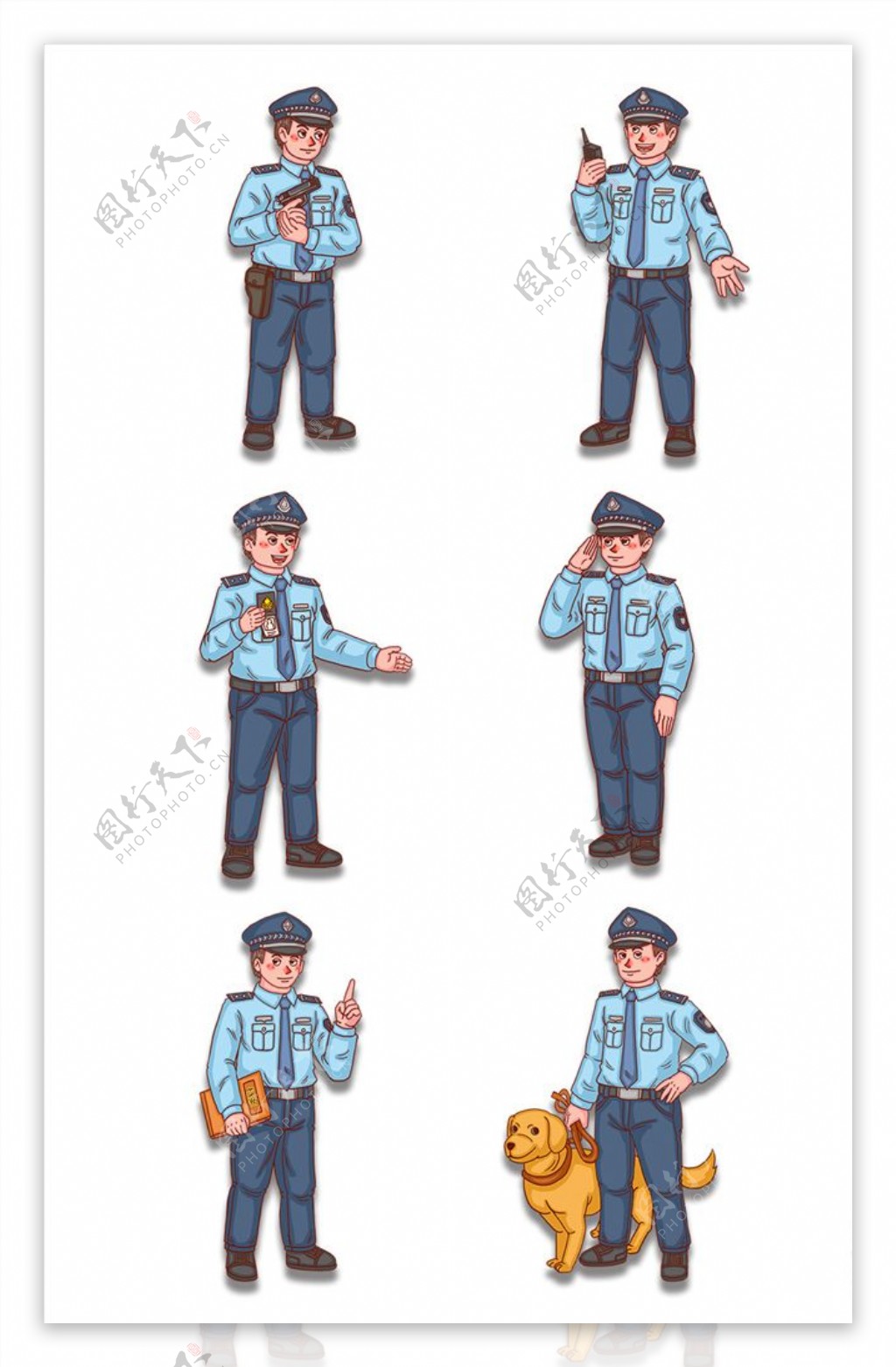 卡通警察素材图片