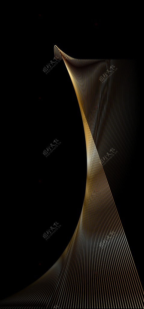 金色抽象线条装饰画图片